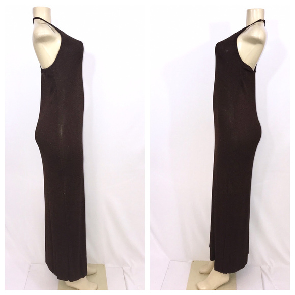 Laundry Brown Metallic Maxi Dress Medium - Picture 2 of 2